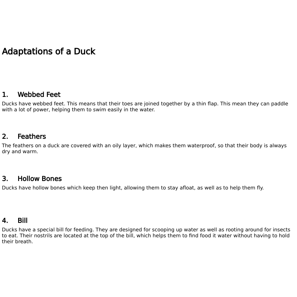 Adaptations of a Duck Text View